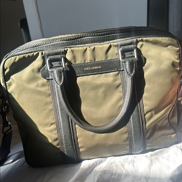 Dolce & Gabbana Green and Black Messenger Bag with Sleek Design